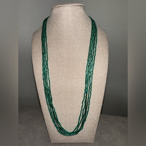 Green 5 Strand 24” Potay necklace - Picture 3 of 9